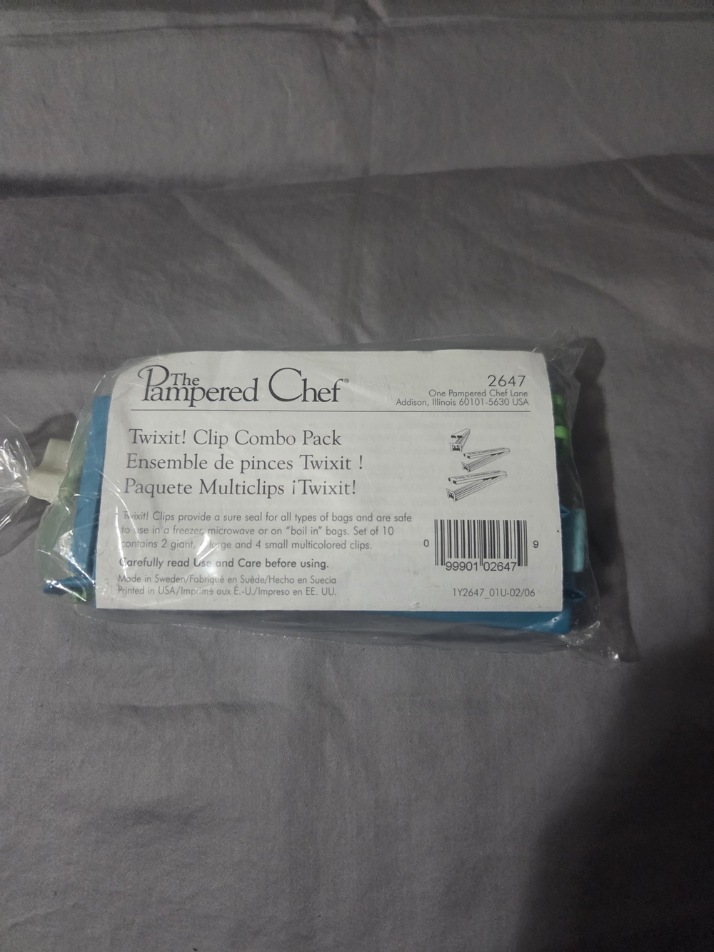 The Pampered Chef Twixit! Clip Combo Pack - Blue/Green Clips